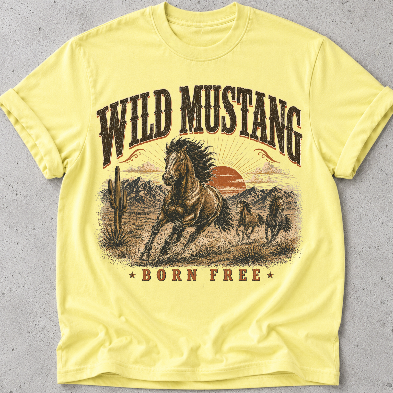 Wild Mustang Born Free T-Shirt