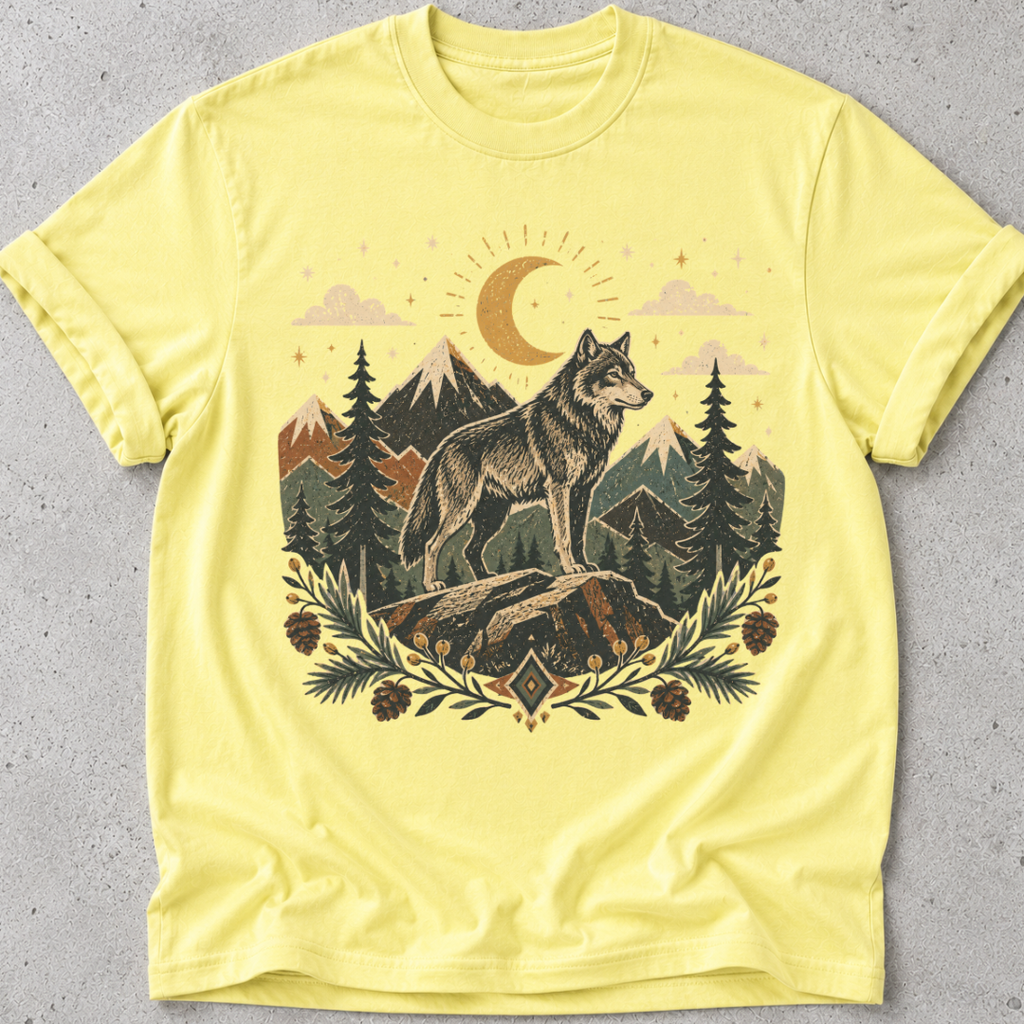 Folk Art Wolf T-shirt