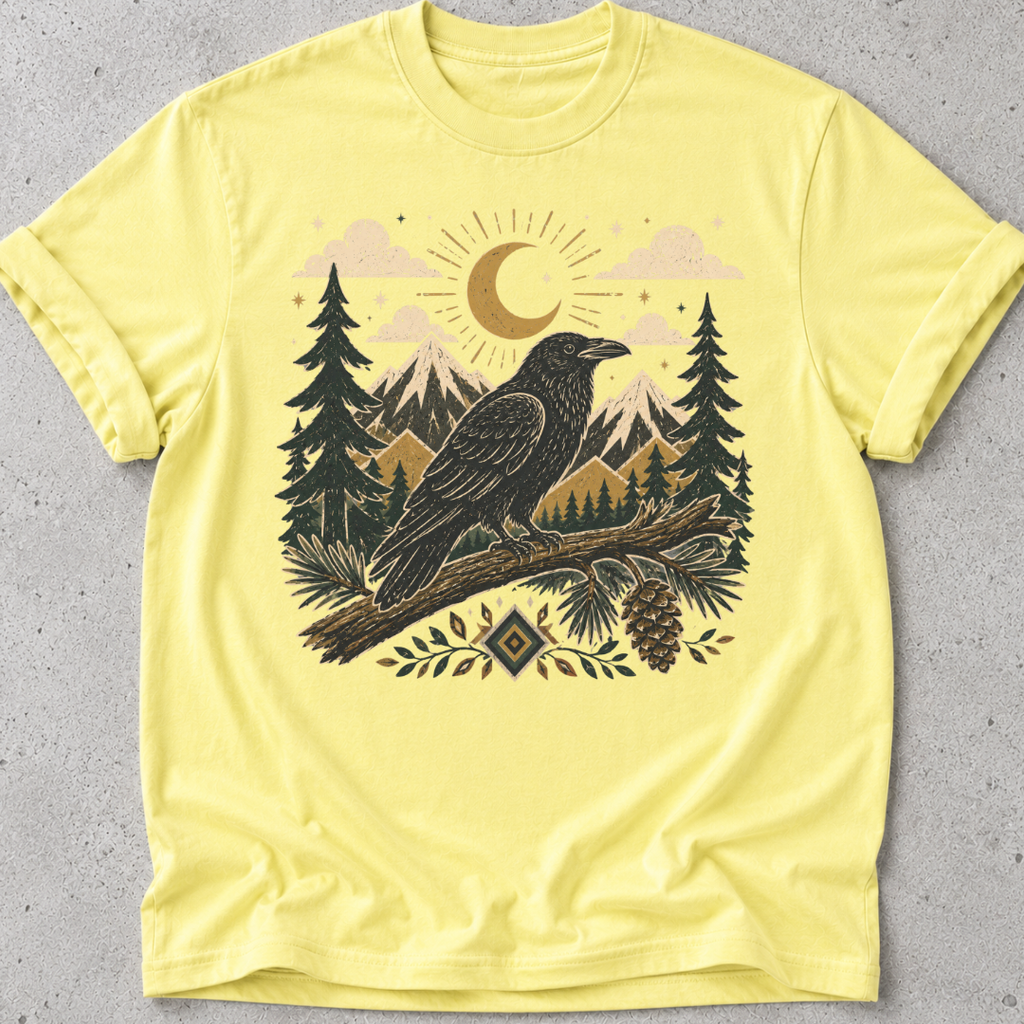 Folk Art Raven T-shirt