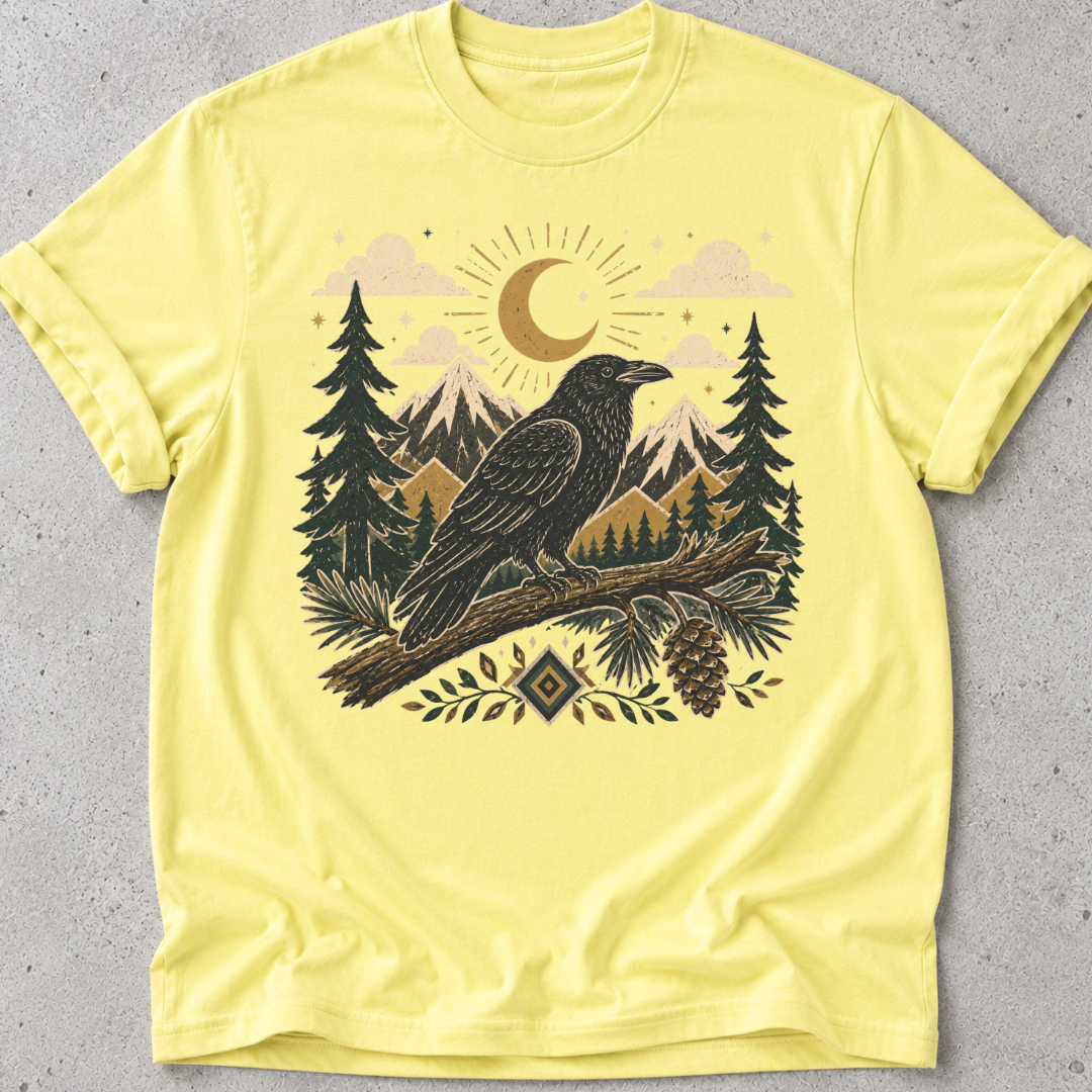 Folk Art Raven T-shirt