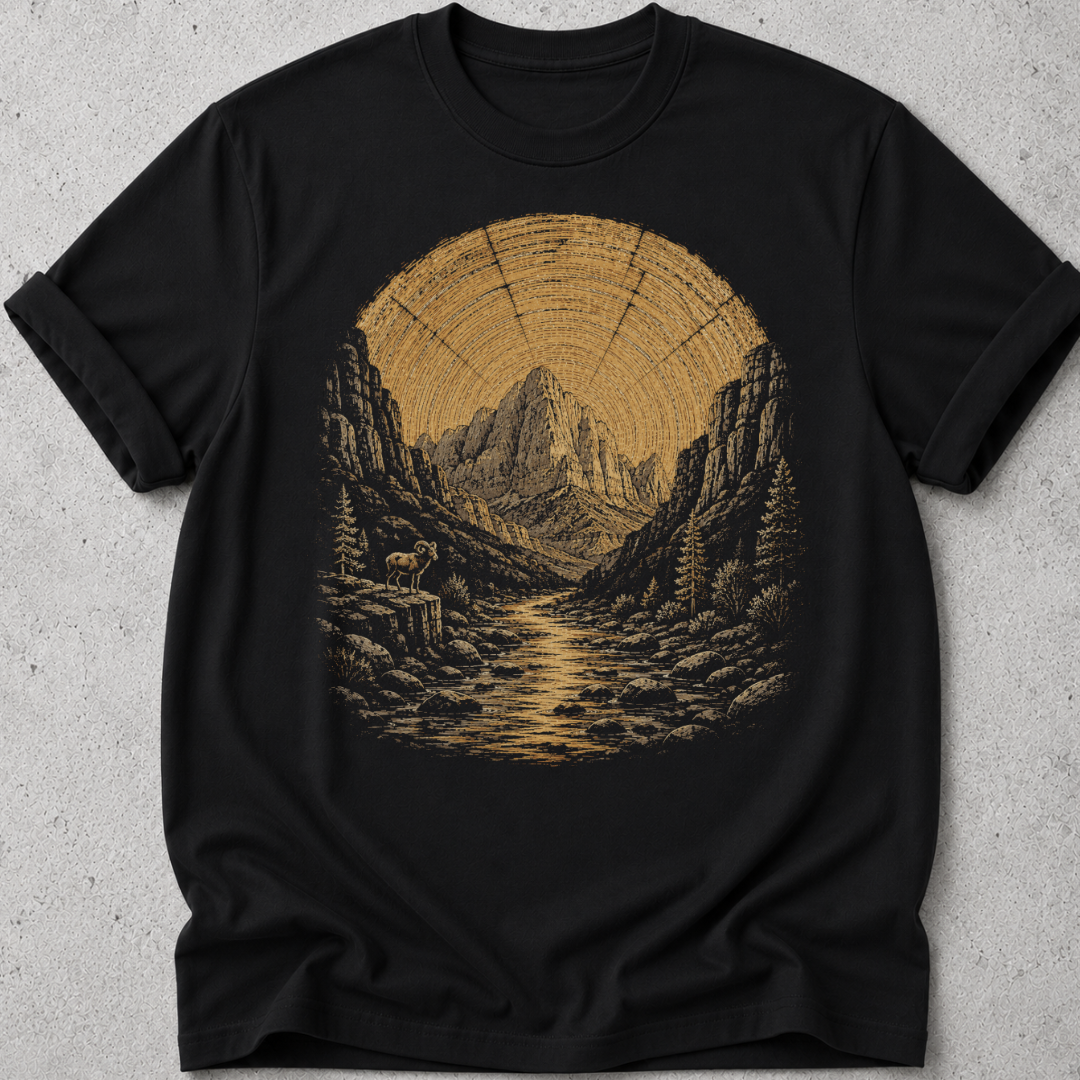 Glacier Mountain  Wood Ring T-shirt