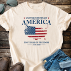 USA Patriotic  Map T-shirt