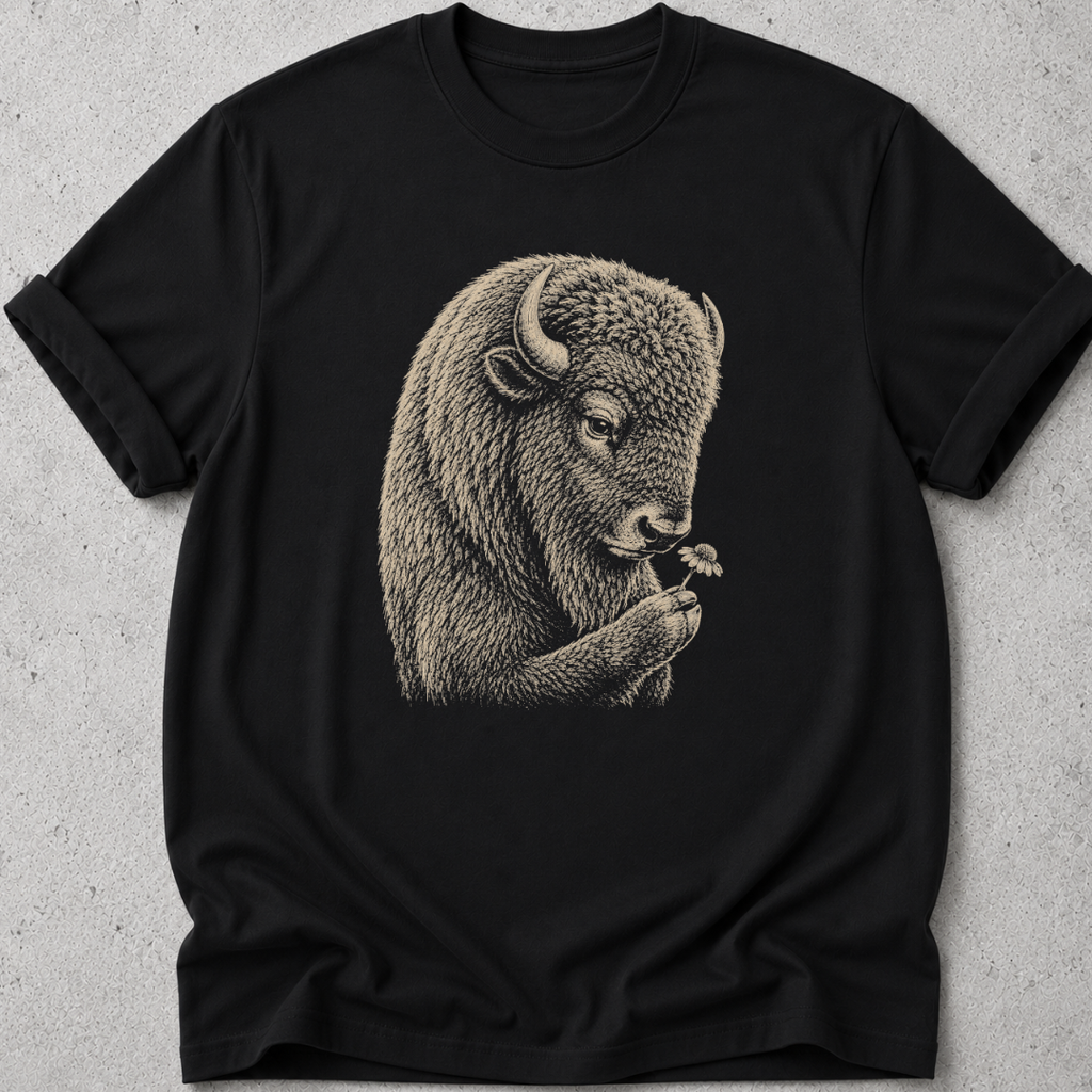 Bison and Prairie Flower T-shirt