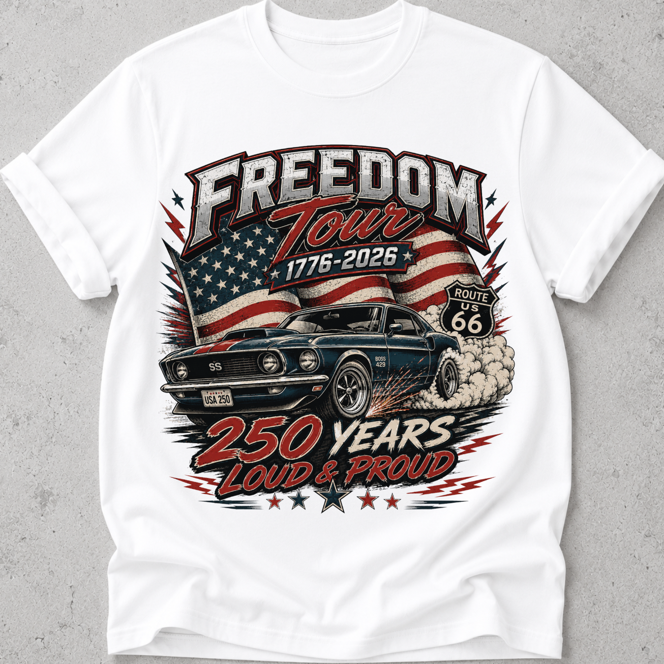 Muscle Car USA 1776  T-Shirt