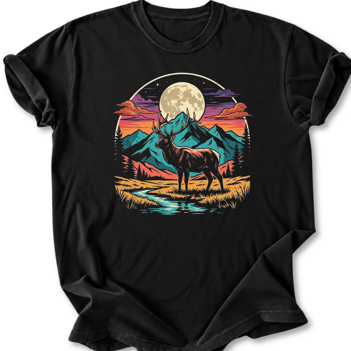 Deer Night Scene T-shirt