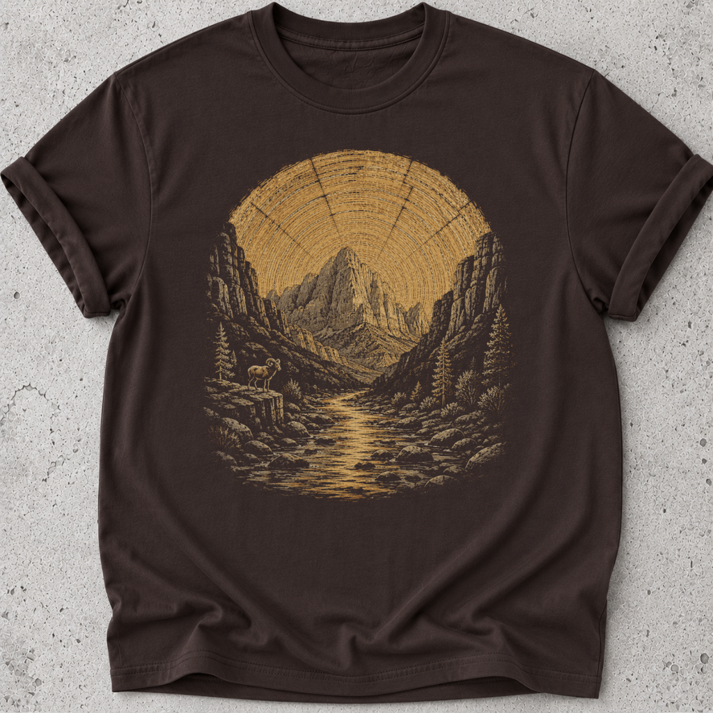 Glacier Mountain  Wood Ring T-shirt