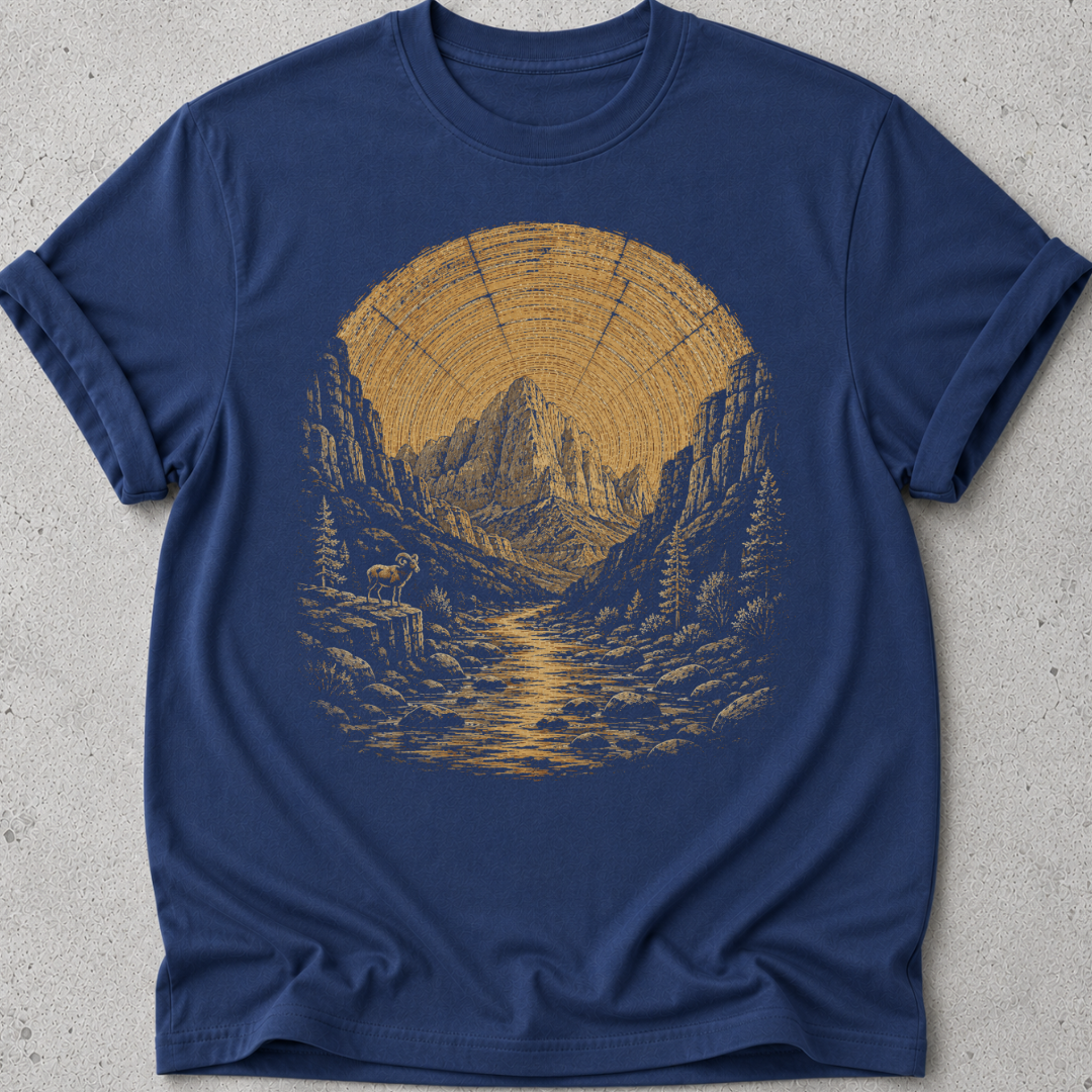 Glacier Mountain  Wood Ring T-shirt