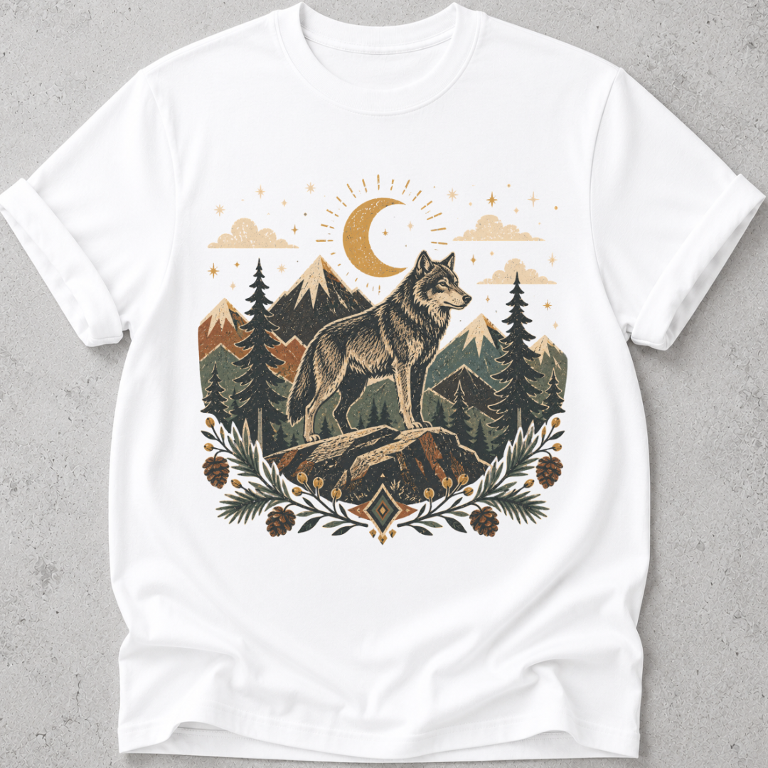 Folk Art Wolf T-shirt