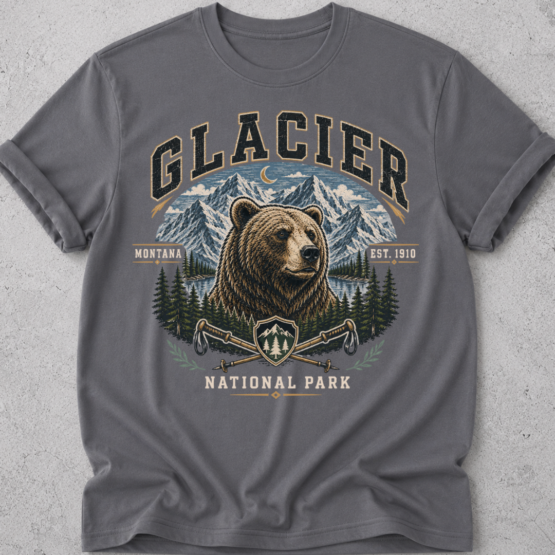 Retro Glacier Park Bear T-Shirt