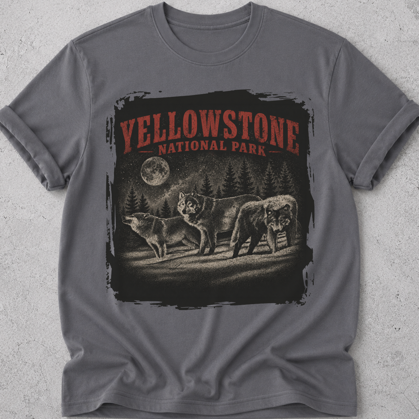 Yellowstone Wolves Vintage T-Shirt