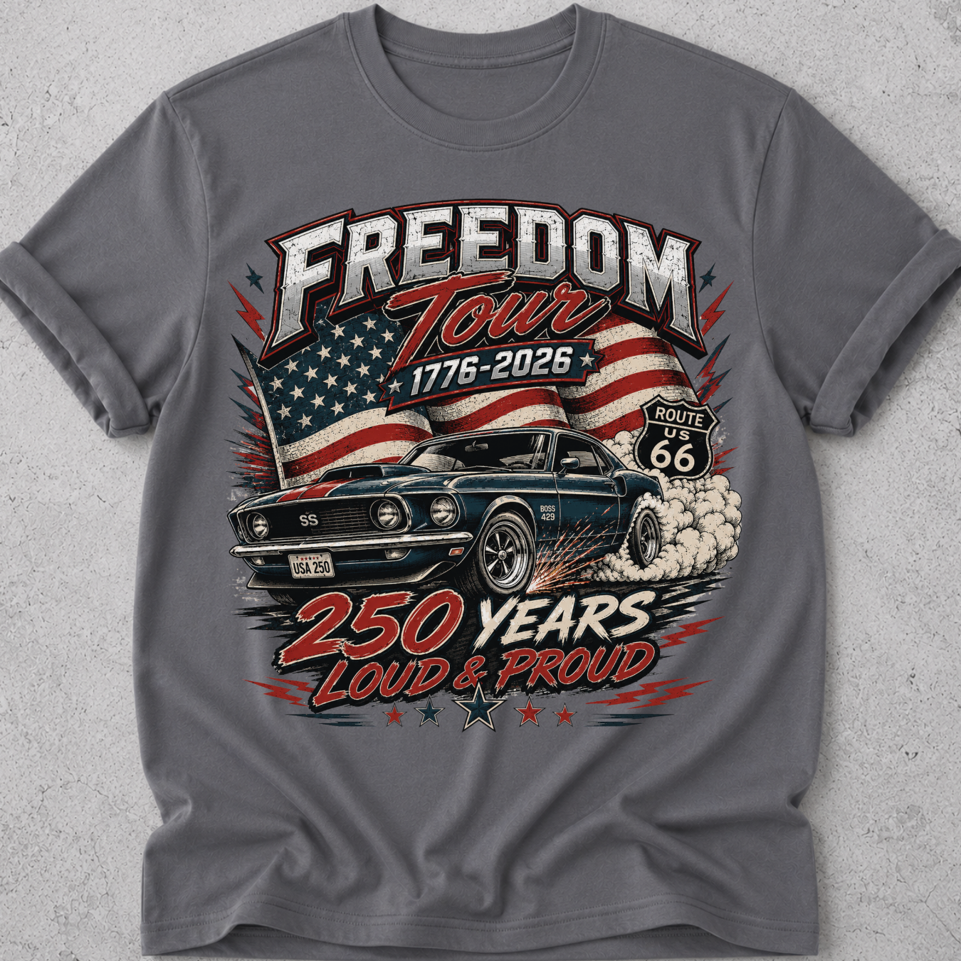 Muscle Car USA 1776  T-Shirt