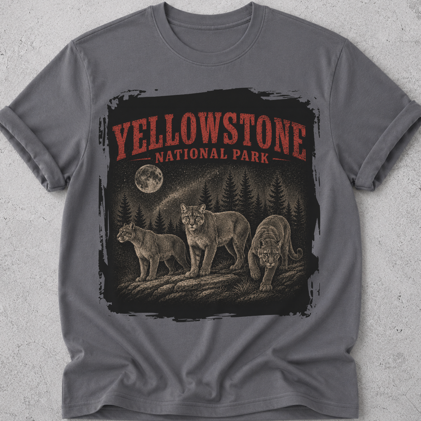 Yellowstone Mountain Lion Vintage T-Shirt