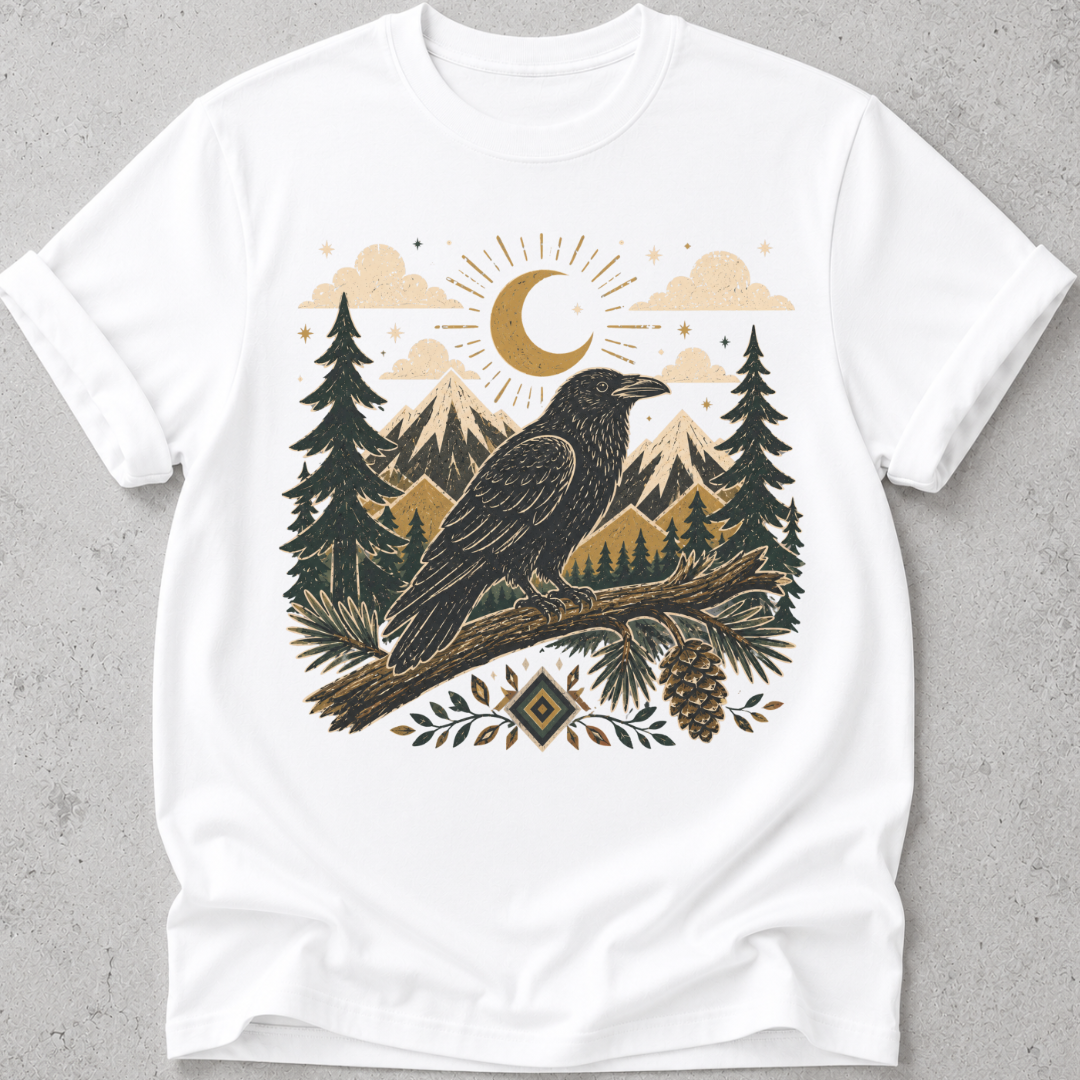 Folk Art Raven T-shirt
