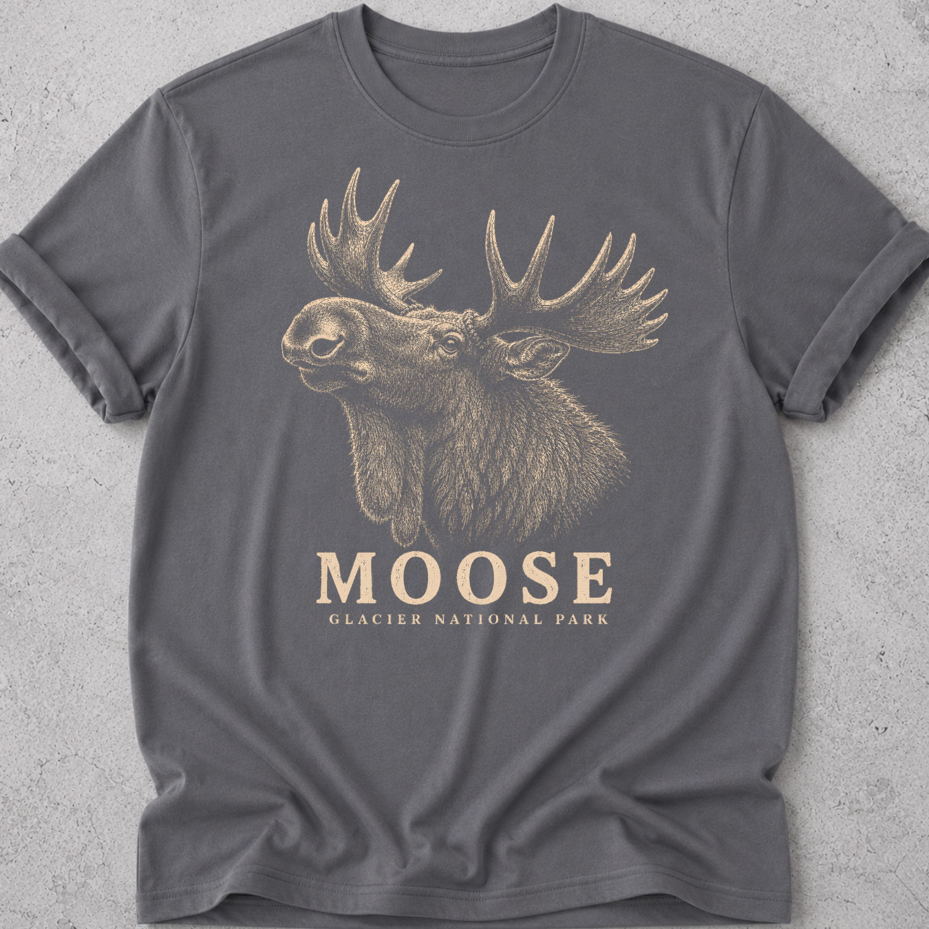 Glacier Moose Head  T-Shirt
