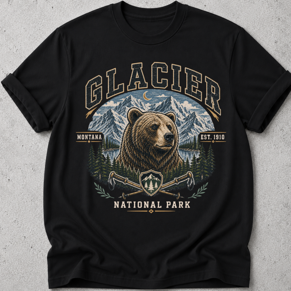 Retro Glacier Park Bear T-Shirt