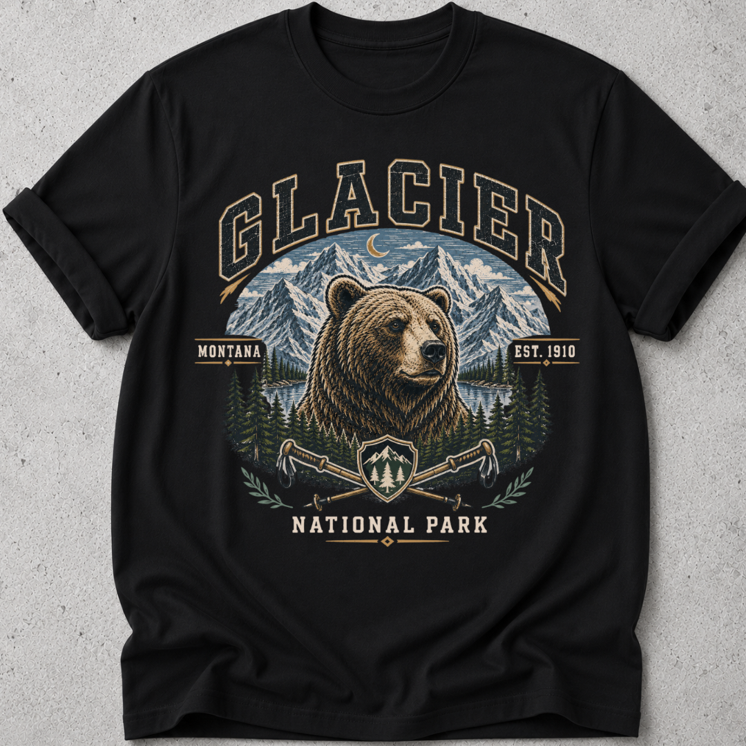 Retro Glacier Park Bear T-Shirt