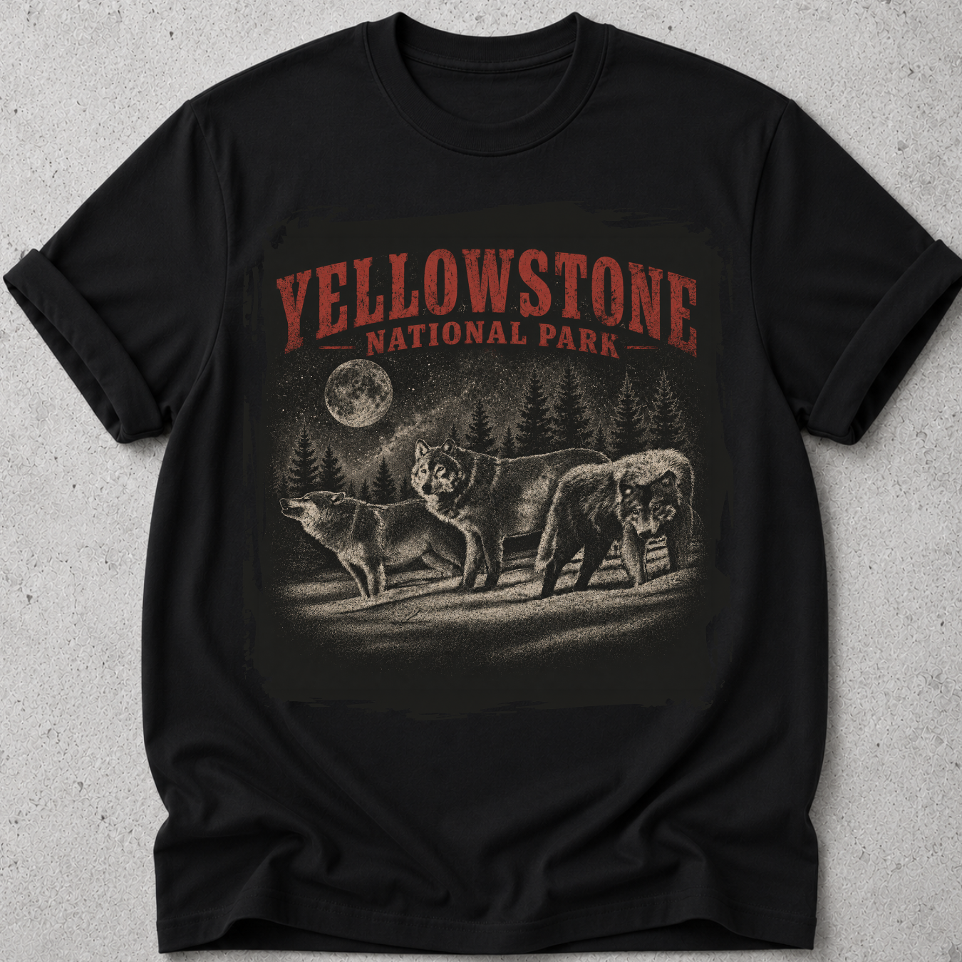 Yellowstone Wolves Vintage T-Shirt