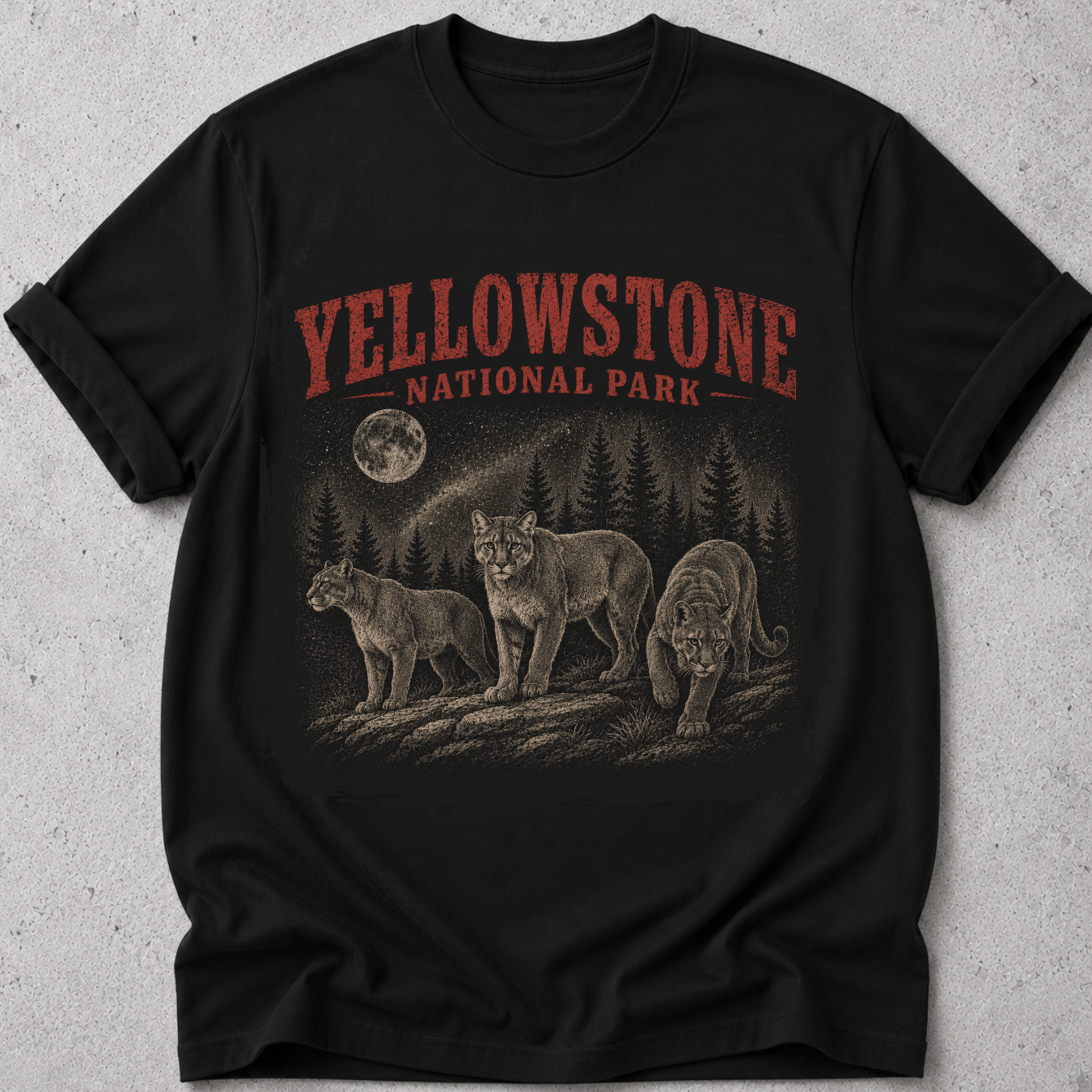Yellowstone Mountain Lion Vintage T-Shirt