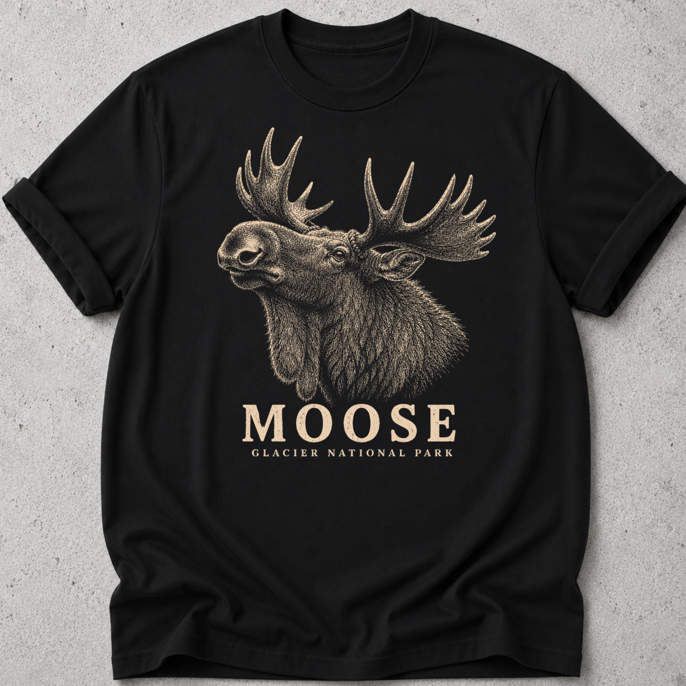 Glacier Moose Head  T-Shirt