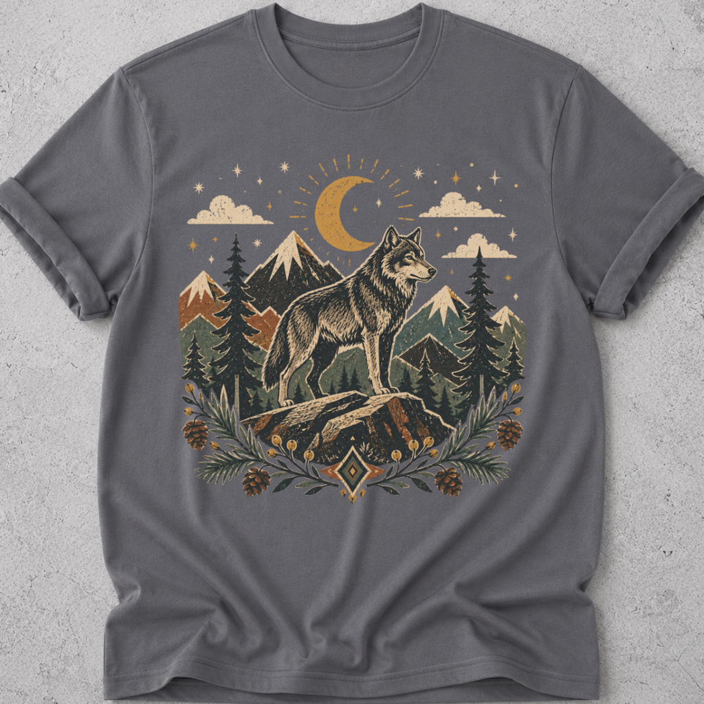 Folk Art Wolf T-shirt