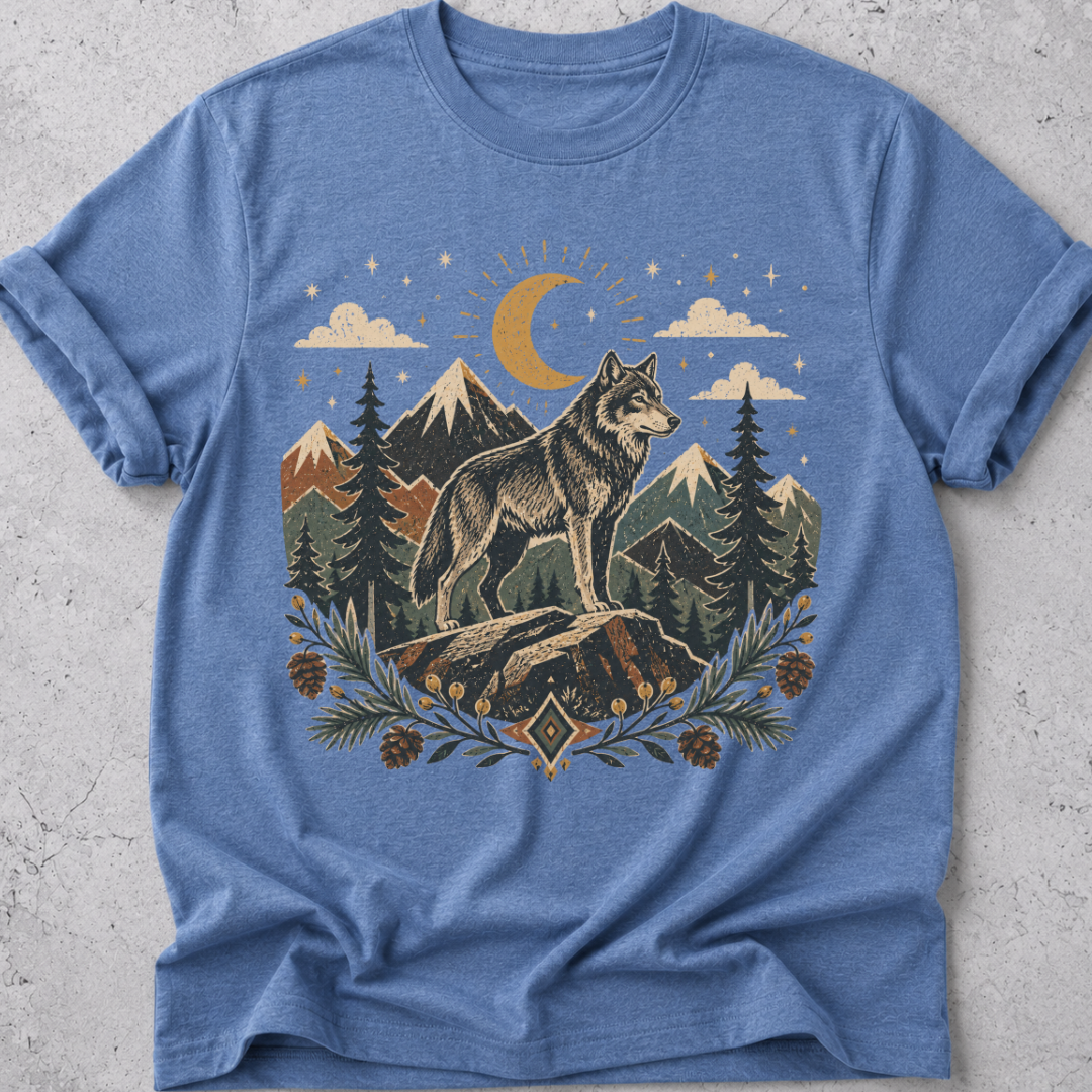 Folk Art Wolf T-shirt