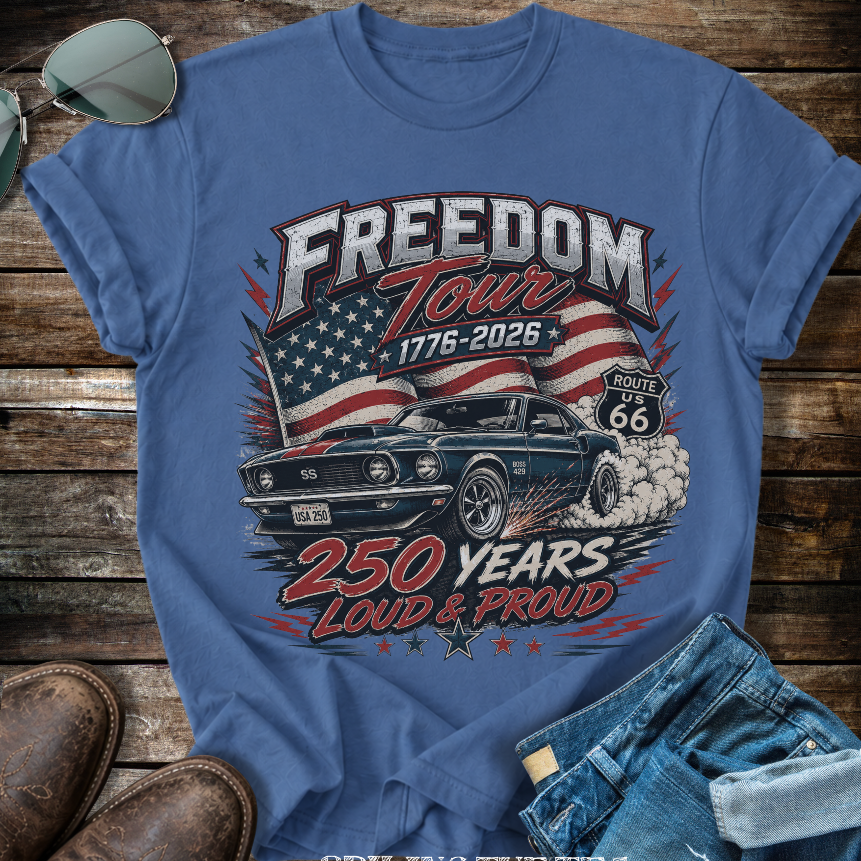 Muscle Car USA 1776  T-Shirt