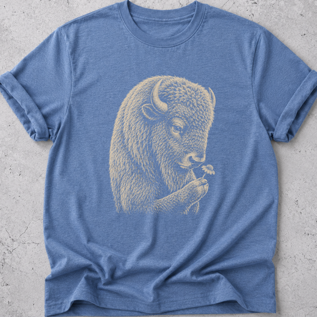 Bison and Prairie Flower T-shirt