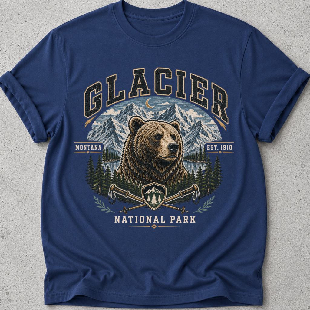 Retro Glacier Park Bear T-Shirt
