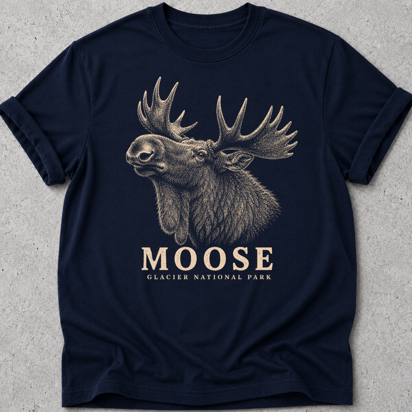 Glacier Moose Head  T-Shirt