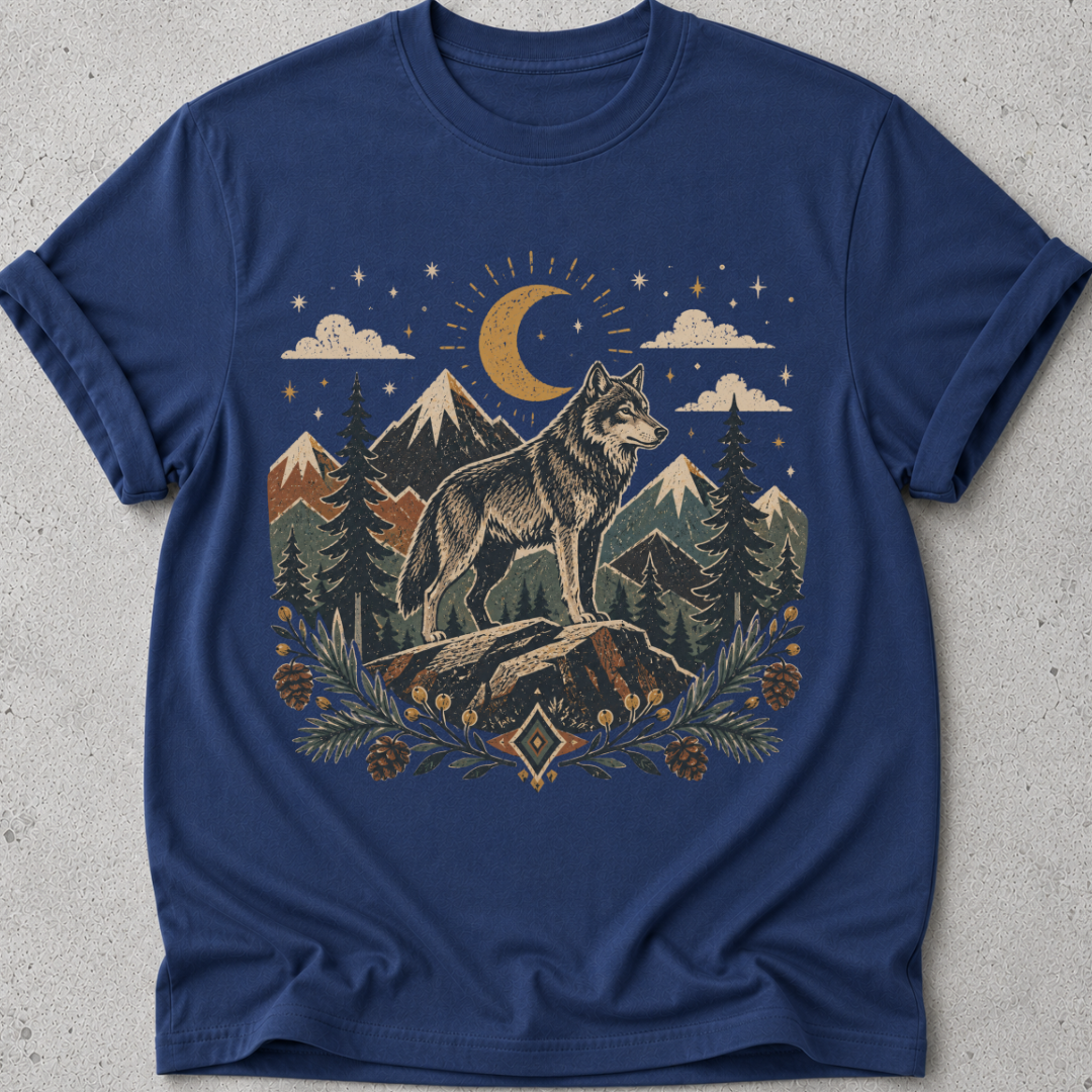 Folk Art Wolf T-shirt