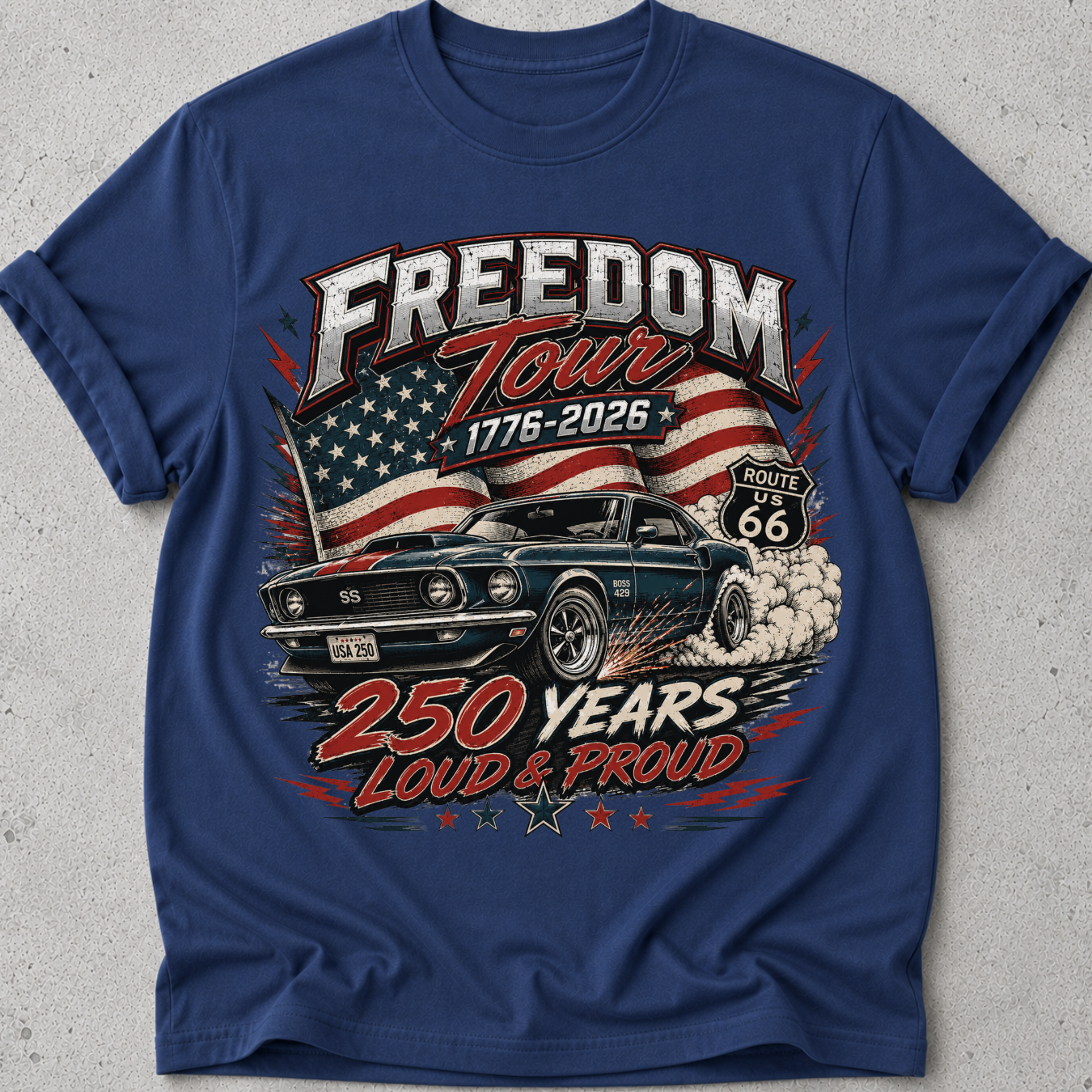 Muscle Car USA 1776  T-Shirt