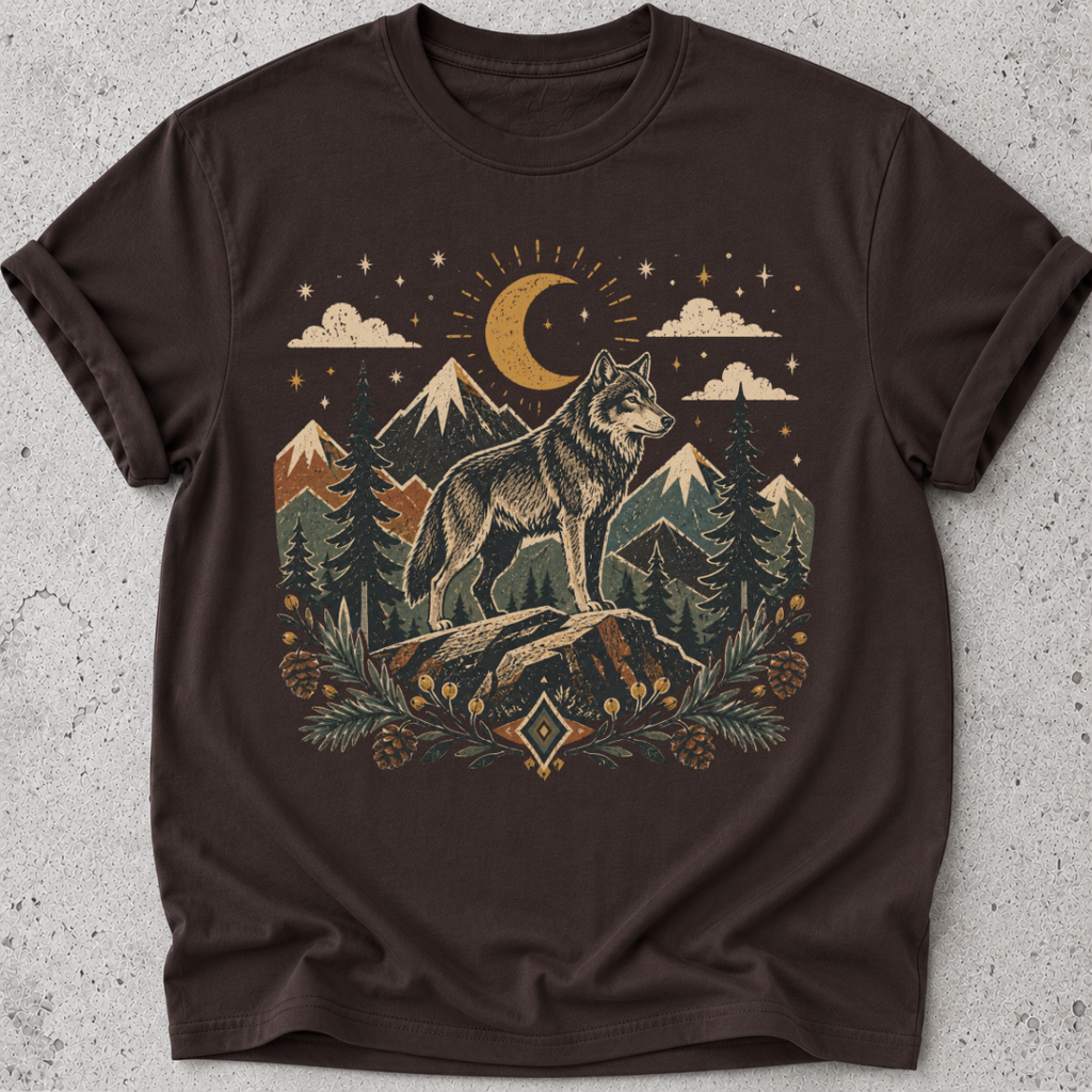 Folk Art Wolf T-shirt