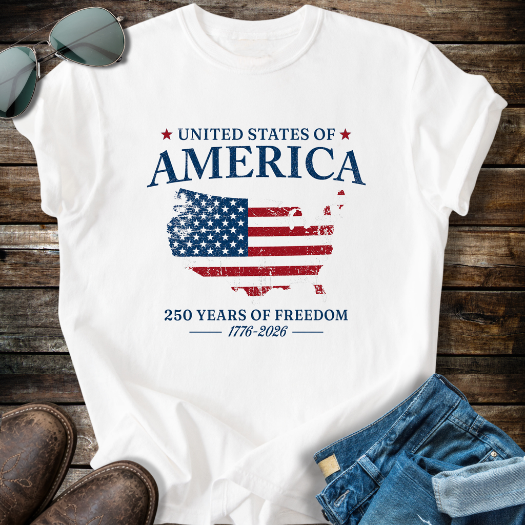 USA Patriotic  Map T-shirt