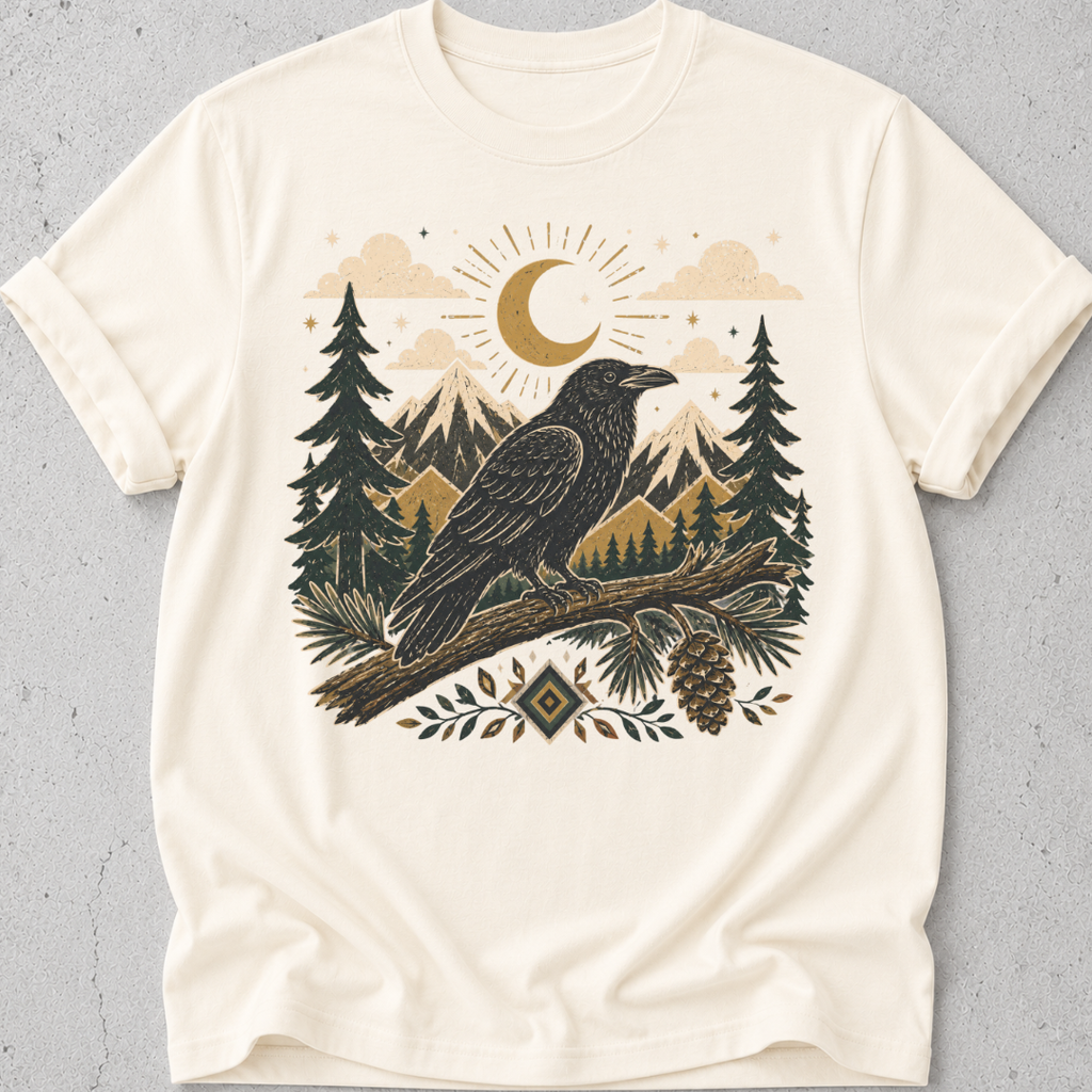 Folk Art Raven T-shirt