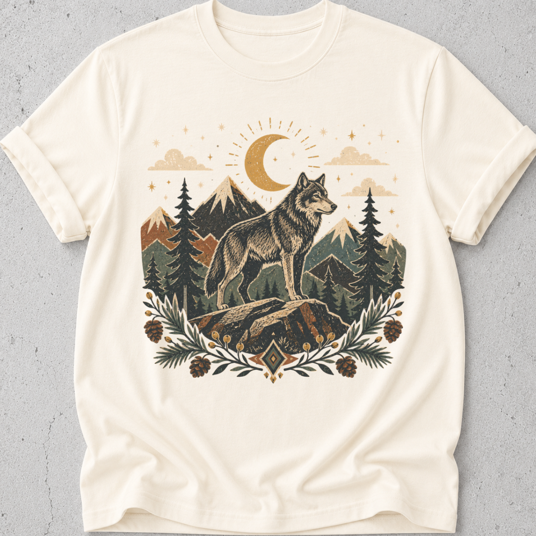 Folk Art Wolf T-shirt