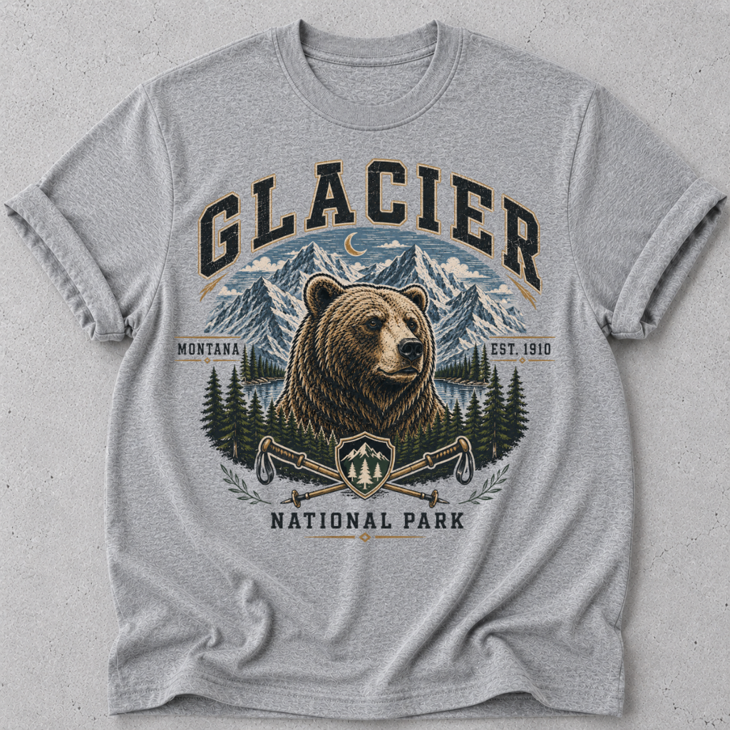 Retro Glacier Park Bear T-Shirt