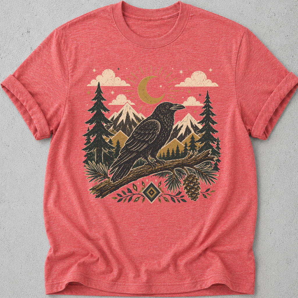 Folk Art Raven T-shirt