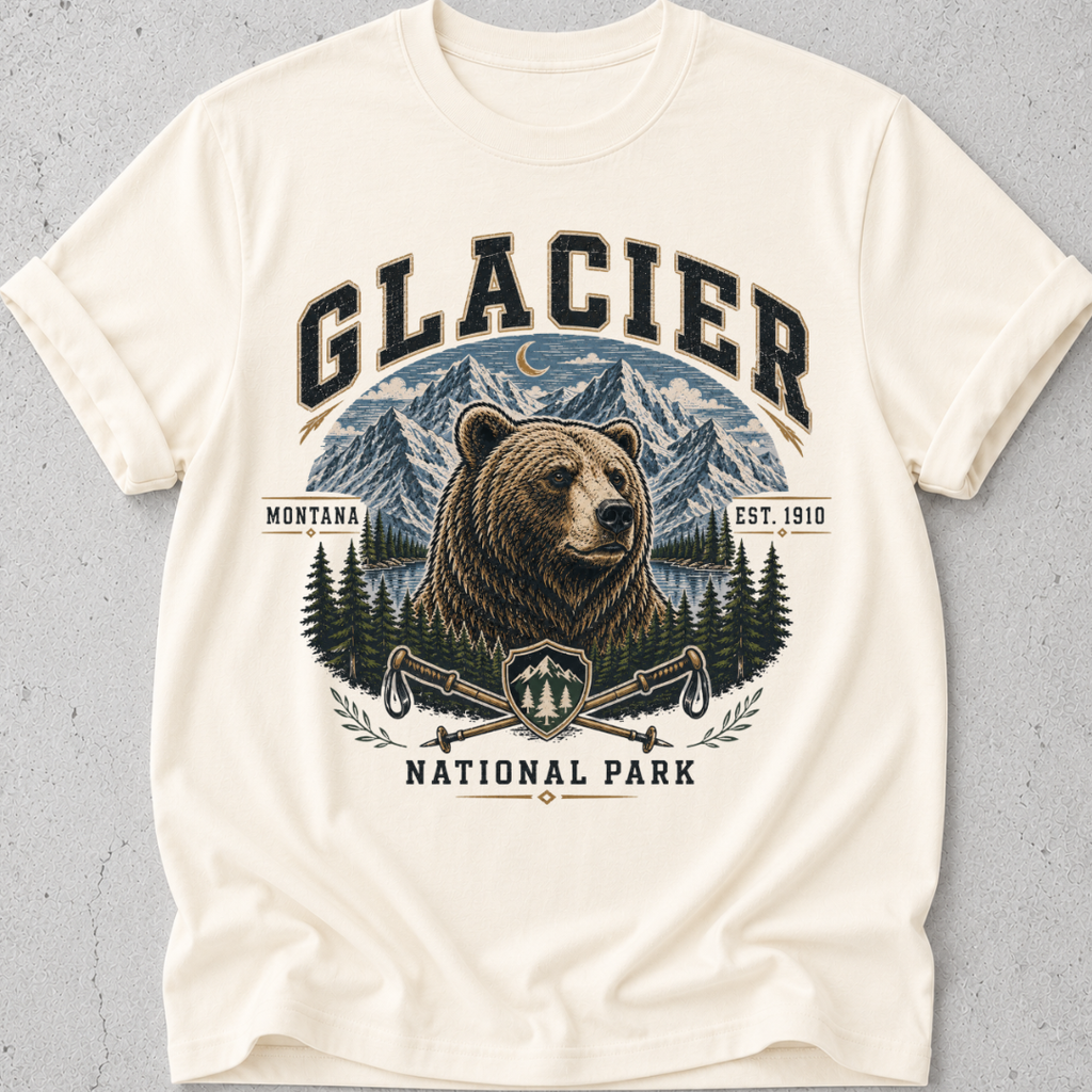 Retro Glacier Park Bear T-Shirt