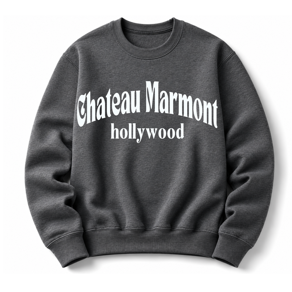 Chateau Marmont Hollywood vintage crewneck sweatshirt in Dark Grey 