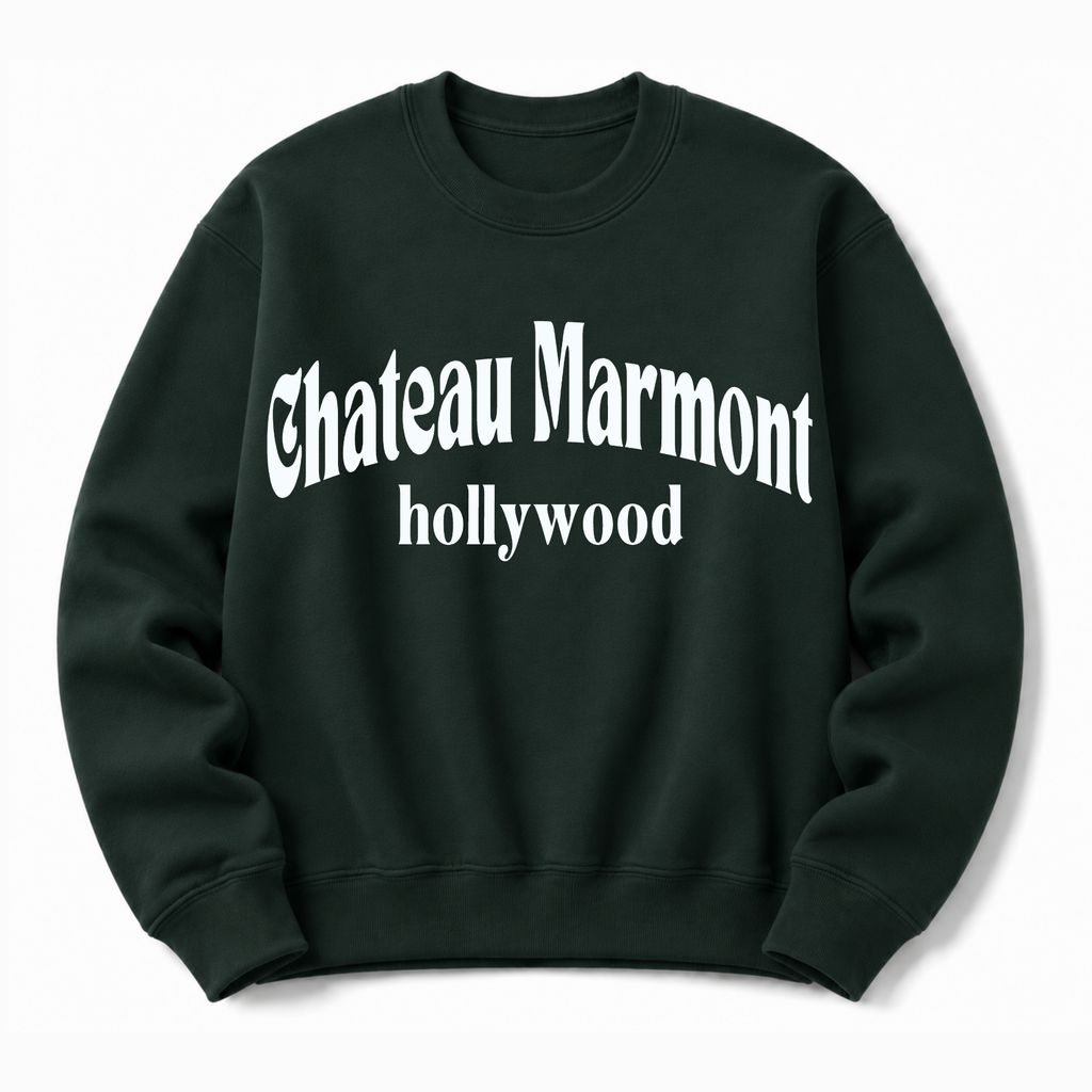 Chateau Marmont Hollywood vintage crewneck sweatshirt in Forest Green