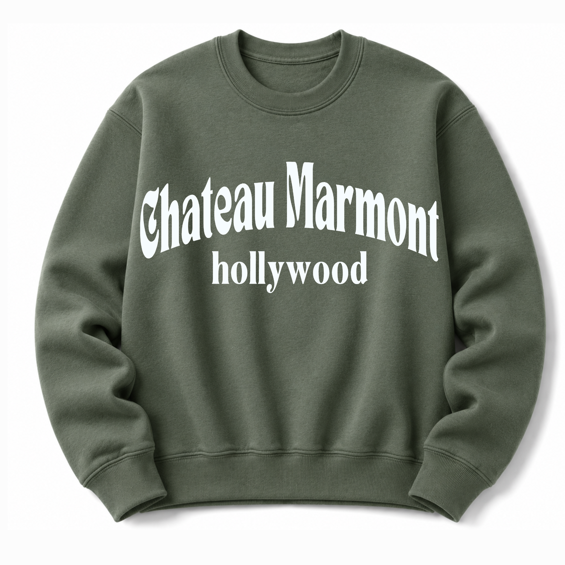Chateau Marmont Hollywood vintage crewneck sweatshirt in Millitary Green