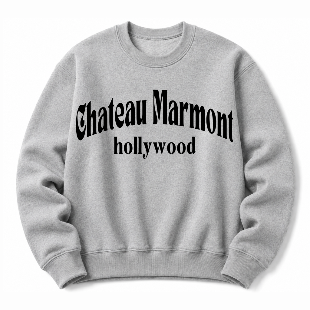 Chateau Marmont Hollywood vintage crewneck sweatshirt in Ash Grey