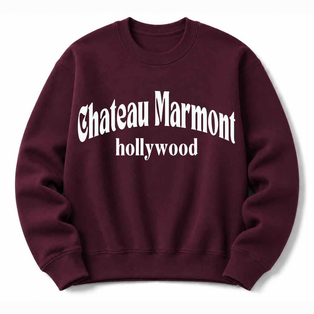 Chateau Marmont Hollywood vintage crewneck sweatshirt in Maroon