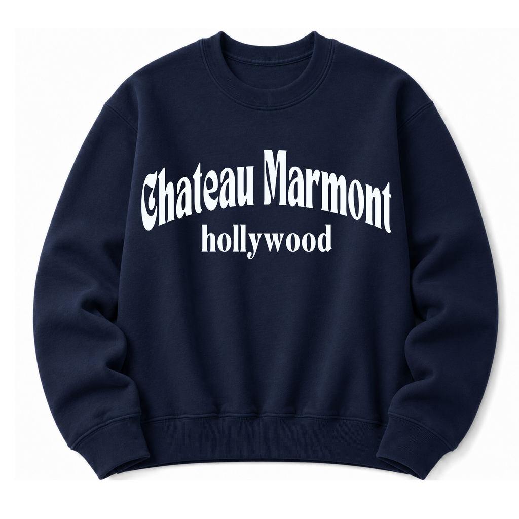 Chateau Marmont Hollywood vintage crewneck sweatshirt in Navy