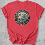 Glacier National Park mountain goat t-shirt Red badge Montana Est 1910 alpine graphic tee
