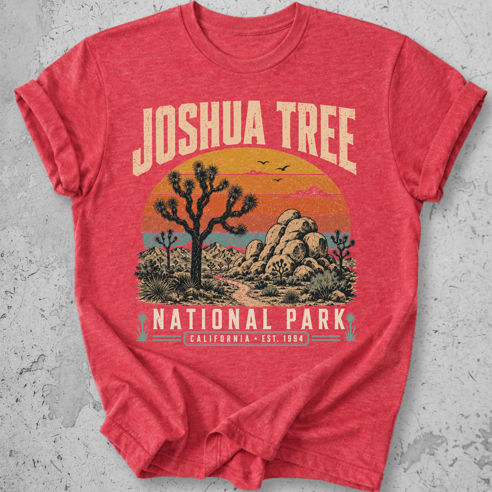 Joshua Tree National Park t-shirt Red retro sunset desert landscape California Est 1994 graphic tee