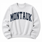 Montauk New York vintage coastal crewneck sweatshirt in Ash Grey