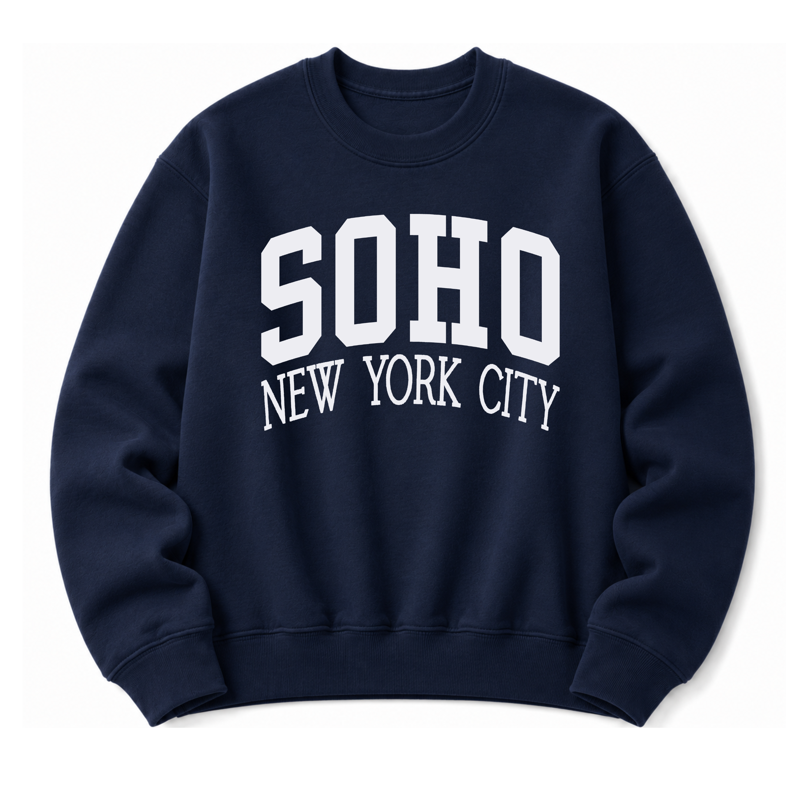 SoHo New York City vintage collegiate crewneck sweatshirt in  Navy