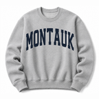 Montauk New York vintage coastal crewneck sweatshirt in  Sports Grey 