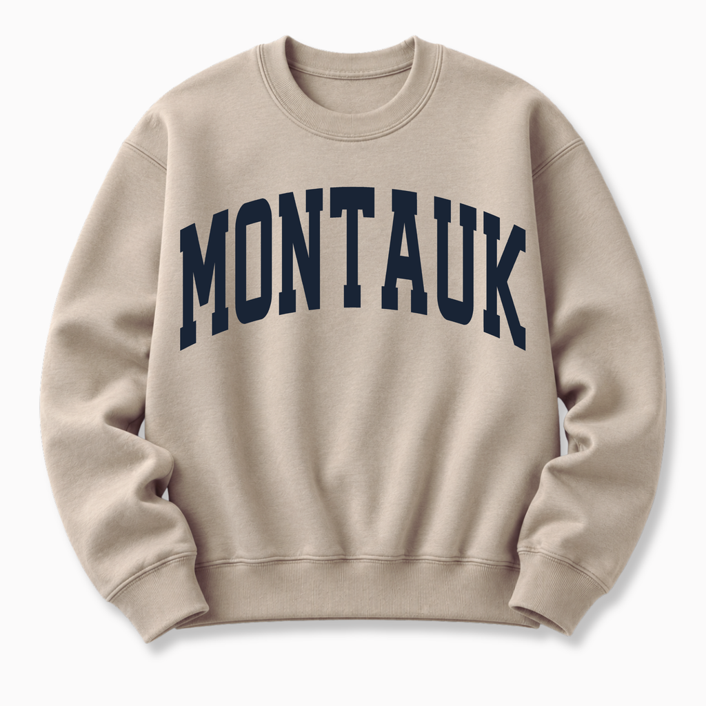 SoHo New York City vintage collegiate crewneck sweatshirt in Sand 